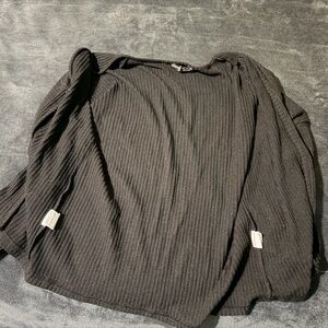 Black Ribbed Cardigan